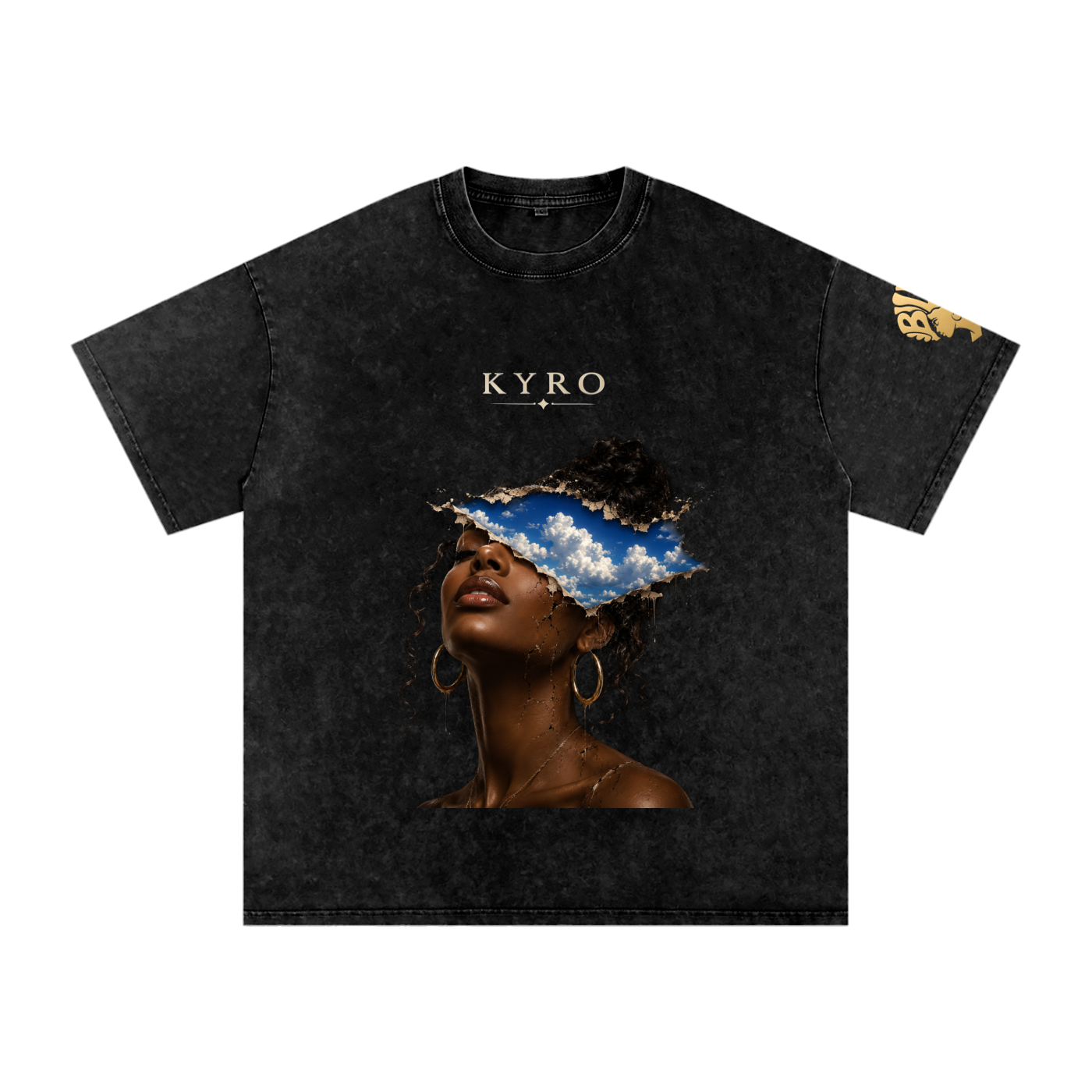 Snow Washed Oversized Cotton T-Shirt