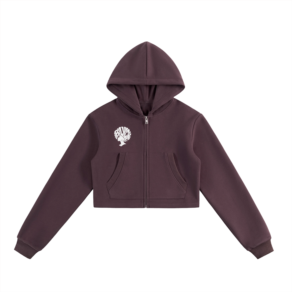Essential Cropped Zip-Up Hoodie