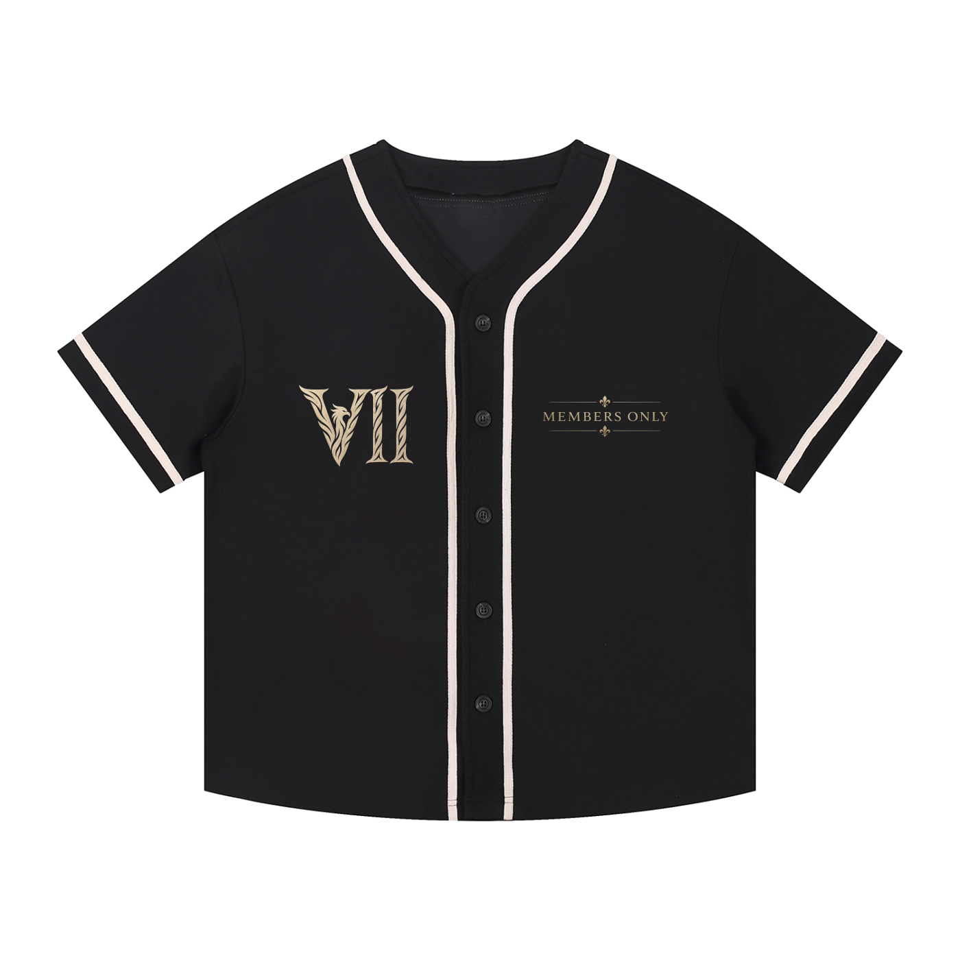 Contrast Piped Button-Up Jersey