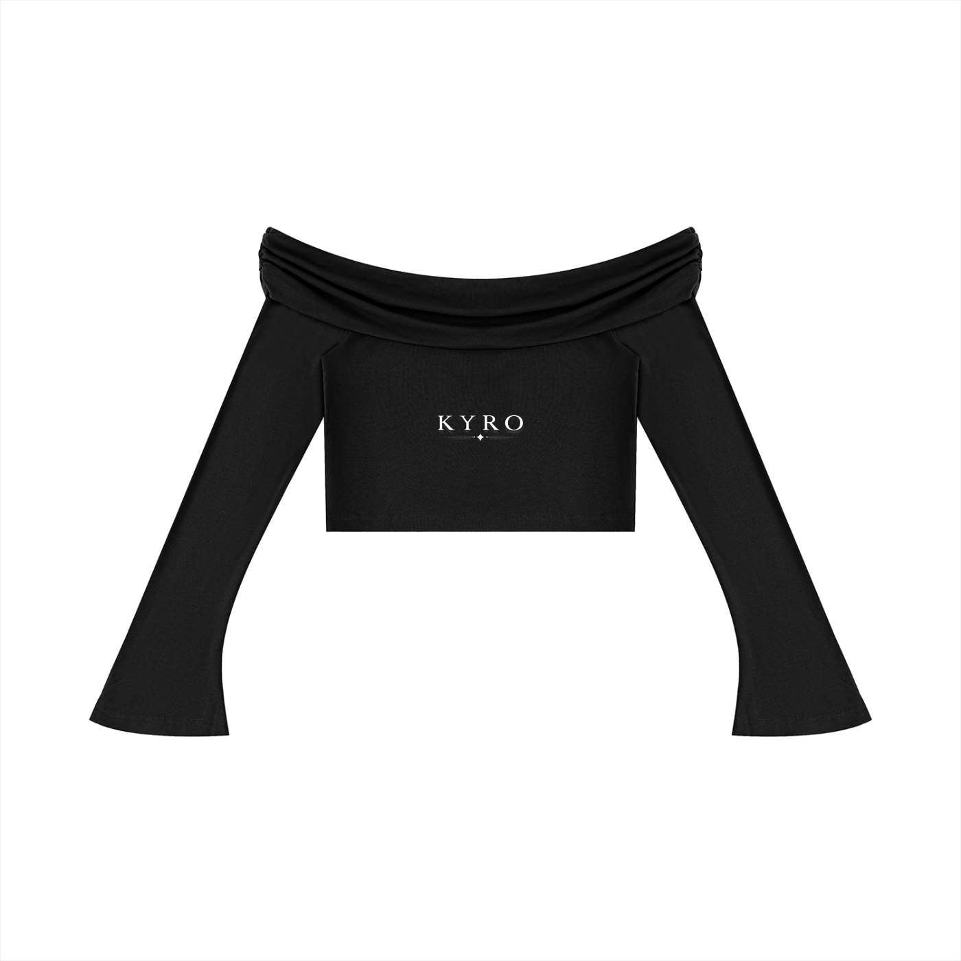 Women's Off-the-Shoulder Bell Sleeve Crop T-Shirt