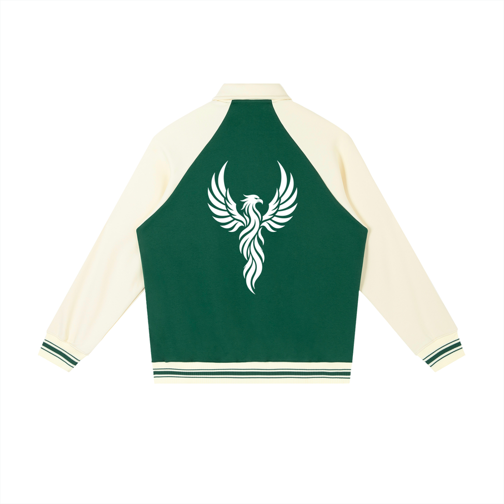 Contrast Raglan Sleeve Baseball Jacket