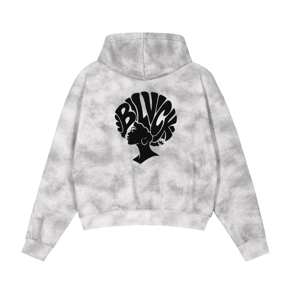 Dirty Washed Zip-Up Fleece Hoodie