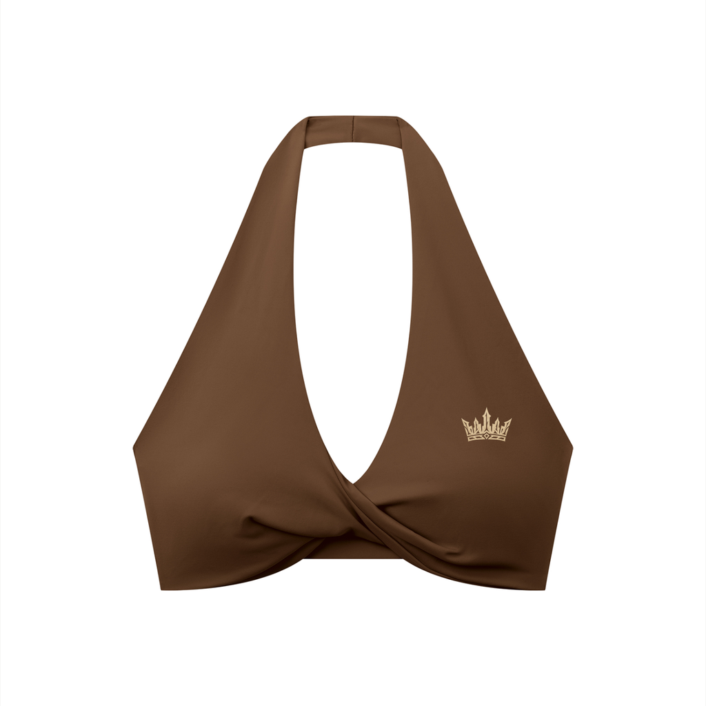 Women's Pleated Halter Sports Bra