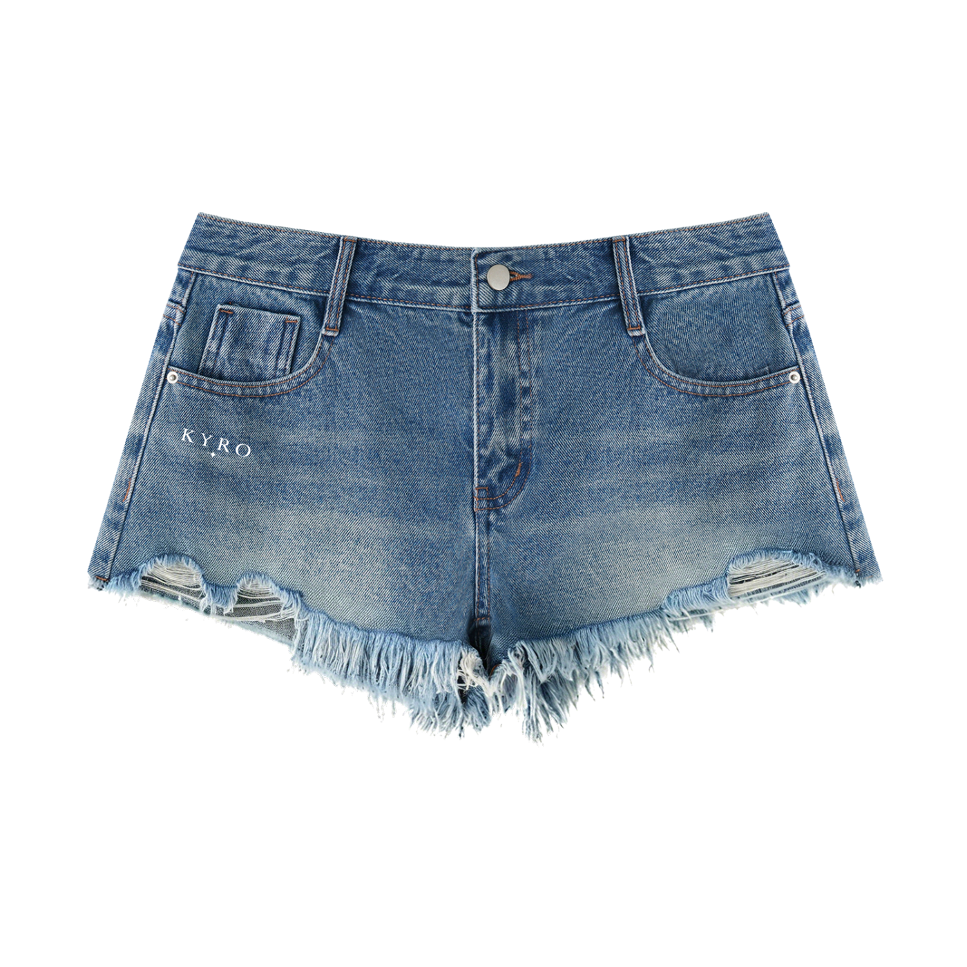 Women's Vintage Wash Raw Hem Denim Shorts