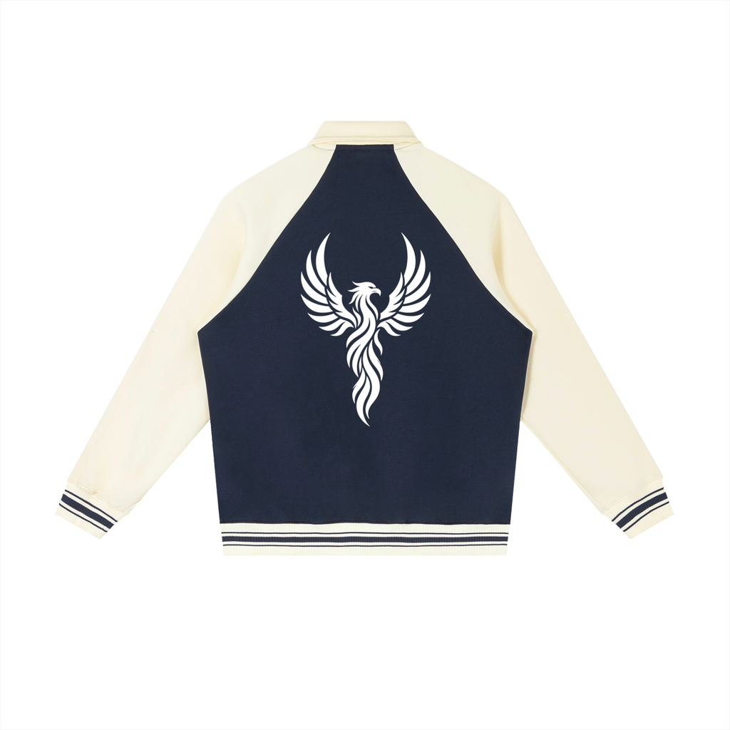 Contrast Raglan Sleeve Baseball Jacket