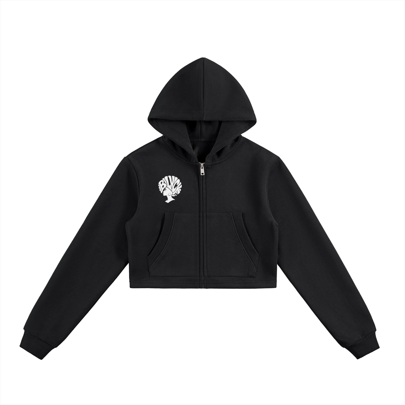 Essential Cropped Zip-Up Hoodie