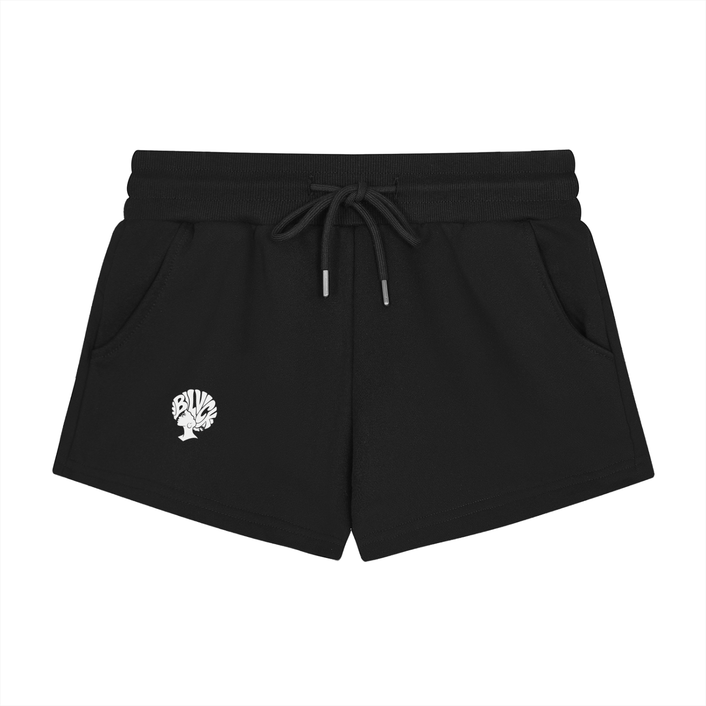 Women's Drawstring Black Shorts