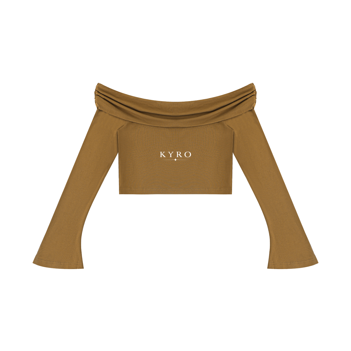 Women's Off-the-Shoulder Bell Sleeve Crop T-Shirt