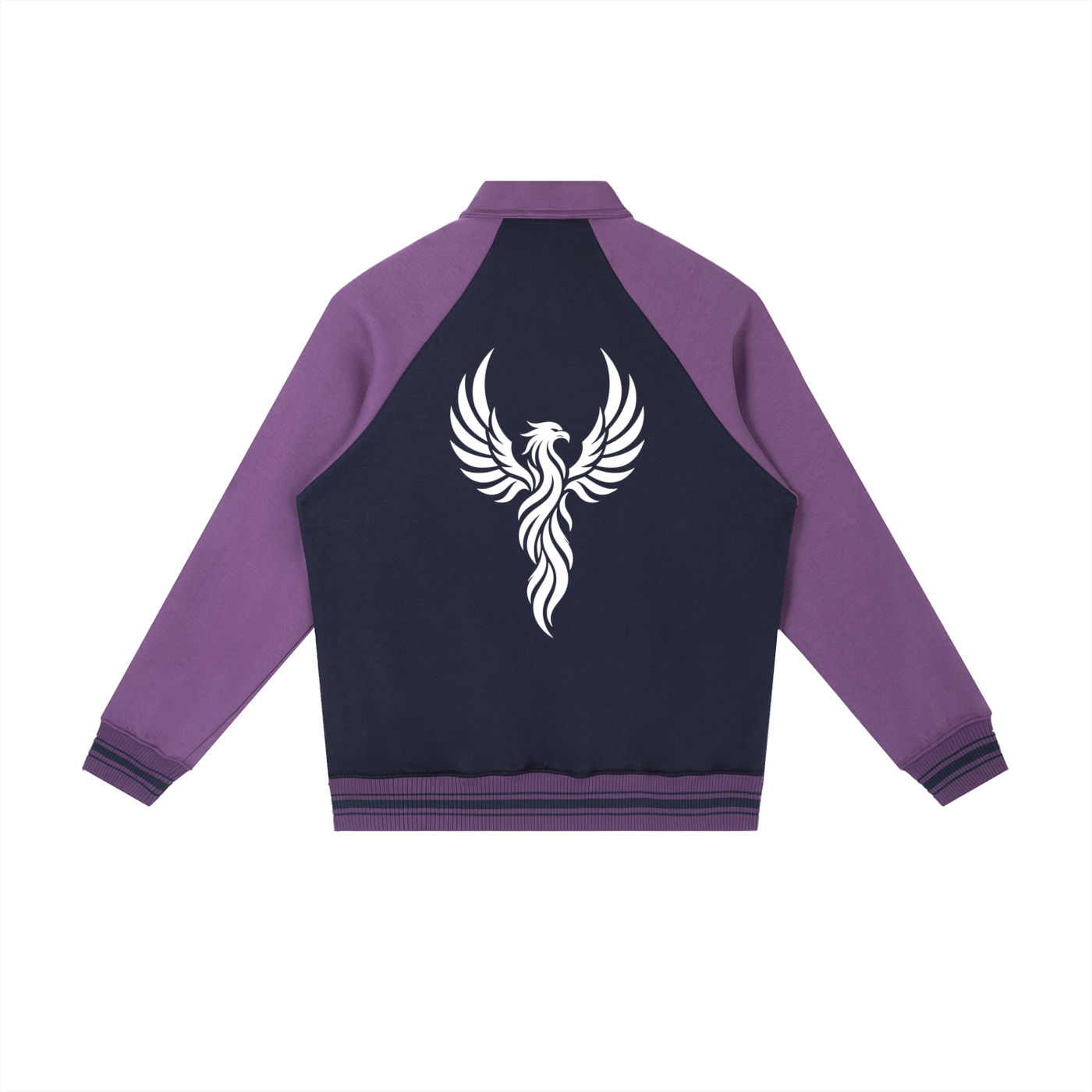 Contrast Raglan Sleeve Baseball Jacket
