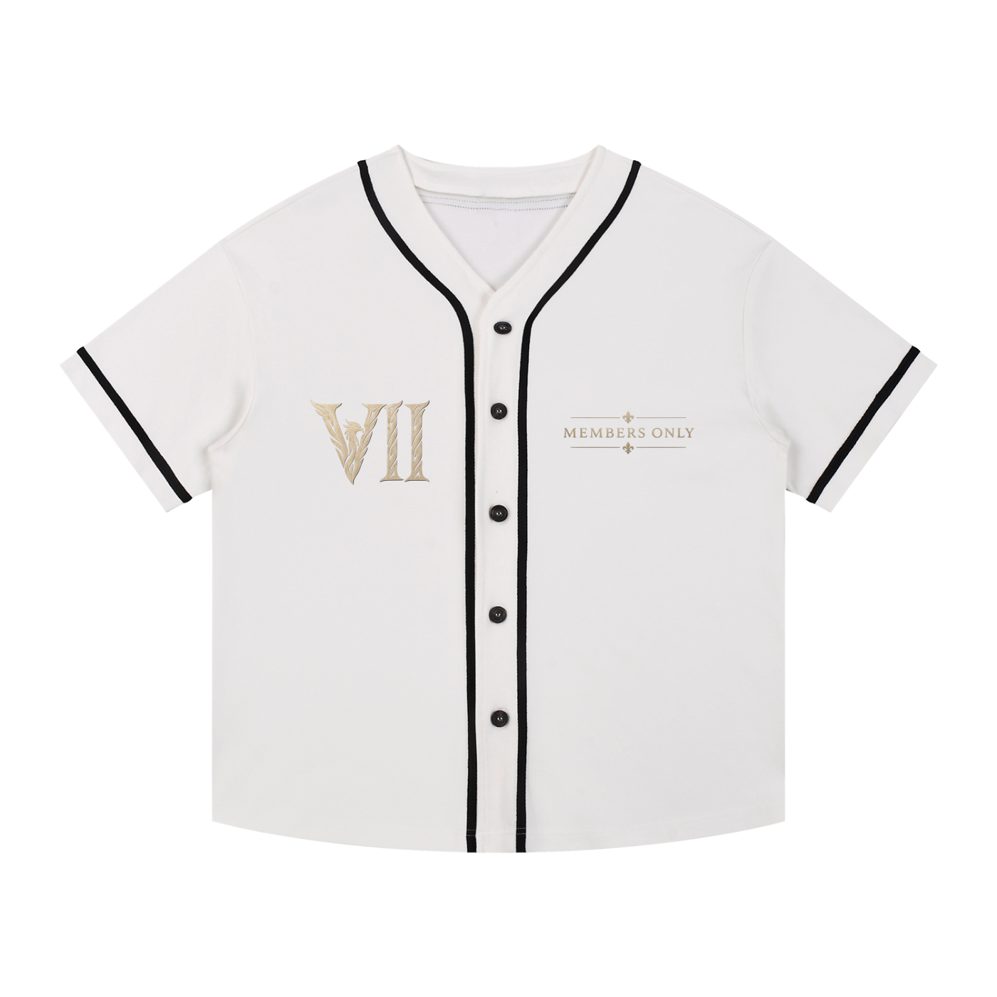 Contrast Piped Button-Up Jersey