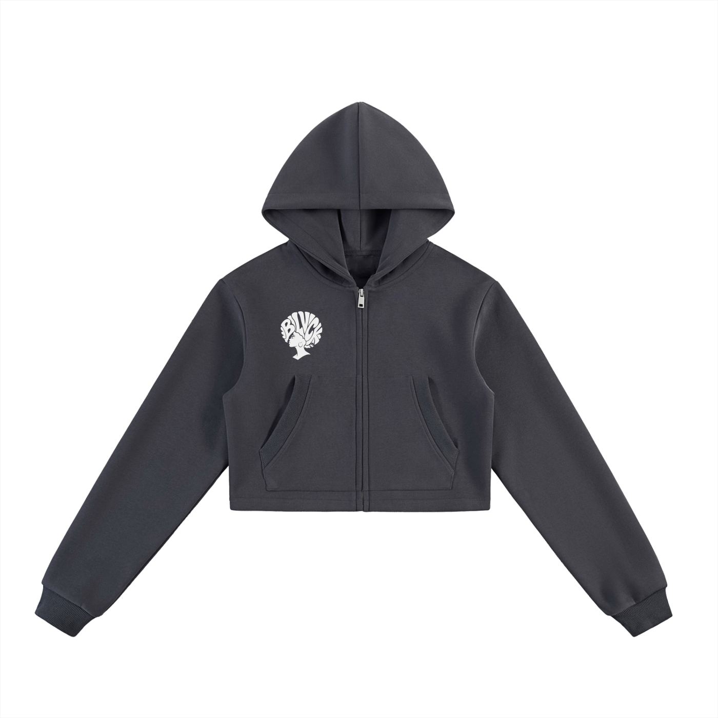 Essential Cropped Zip-Up Hoodie