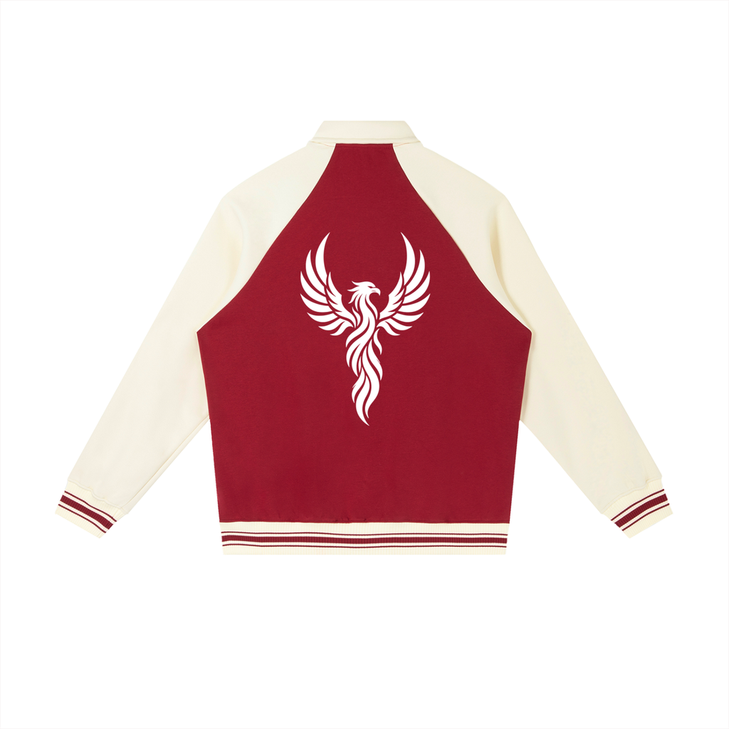 Contrast Raglan Sleeve Baseball Jacket