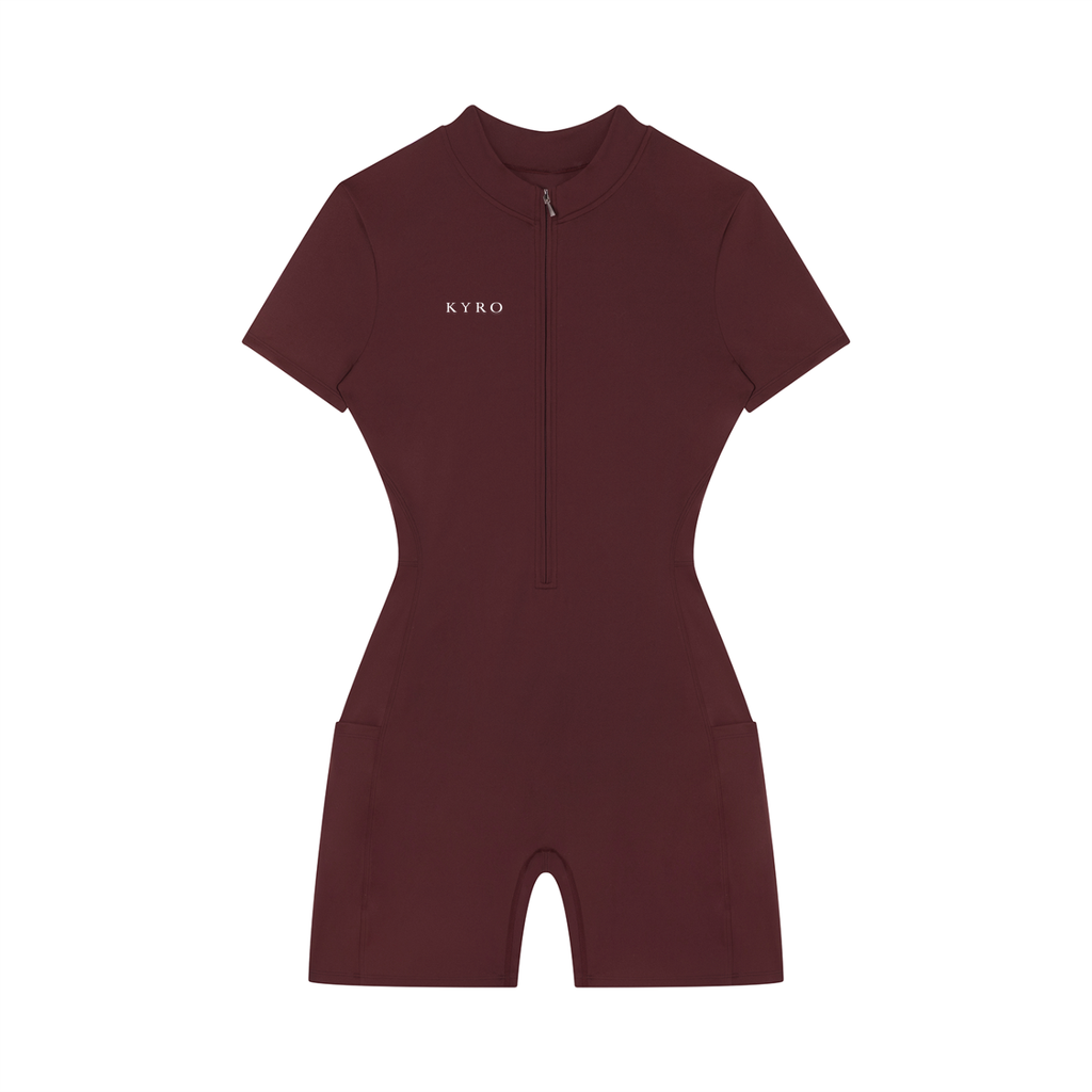 Women's Quarter-Zip Short Sleeve Romper